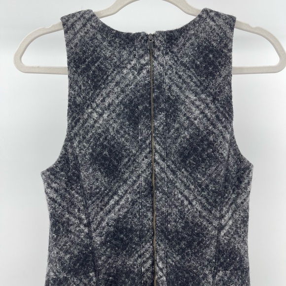 Banana Republic Wool Blend Sheath Midi Dress in Black/Grey Plaid, Women's 4 - Picture 6 of 8